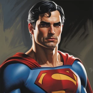 Create an image of Superman in the classic, realistic style of a...