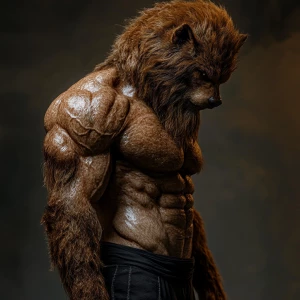 Lycan hairymuscles showing off full body view