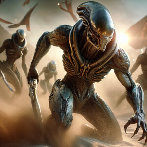 (Venom)created in the style of Yautja's (Hunter Predator),ultra-...