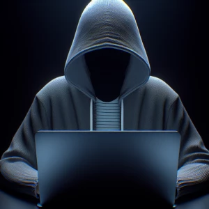 Wide shot Front view shot of A mysterious hooded character looki...