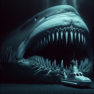 The underwater vehicle is located at a depth of 5 kilometers. It...