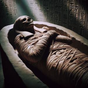 Mummy with tightly wound bandages