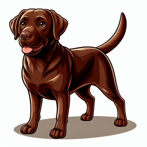 Cartoon clip art of chocolate lab dog