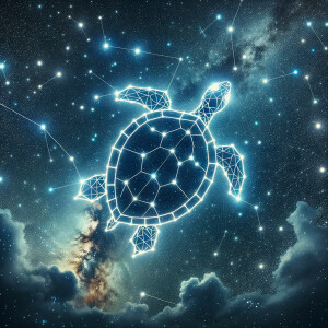 New constellation design, a turtle constellation , celestial art