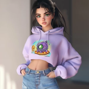 A young woman with a soft, natural figure and fair skin. Her bod...