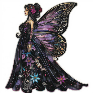 Create a unique die-cut sticker design of a Mystical Nightshade...