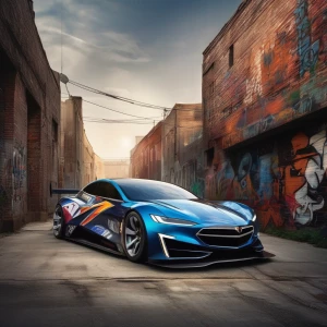 Imagine  a drawing or  illustration of a concept race car so mak...