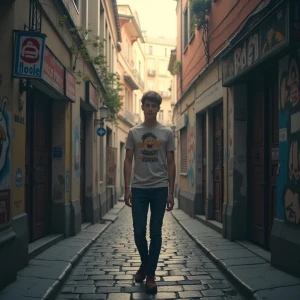 Create a layered 2.5D art backdrop for a portrait, using depth e...