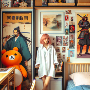 Sakura Haruno from “Naruto” in the bedroom of Ichigo Kurosaki fr...