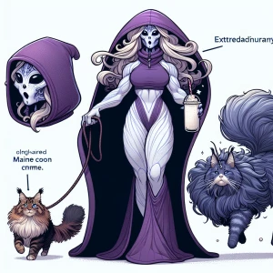 Digital Art, The cartoon character Skeletor, beautiful woman, ab...
