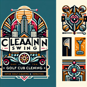 Design a sleek and simplistic logo in a Latin art deco style, wi...
