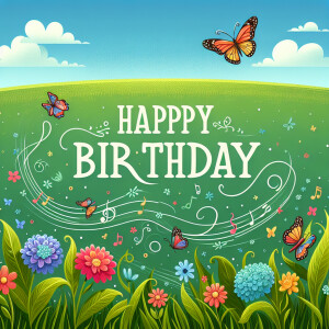 illustration showcasing a birthday card with 'HAPPY BIRTHDAY!. T...