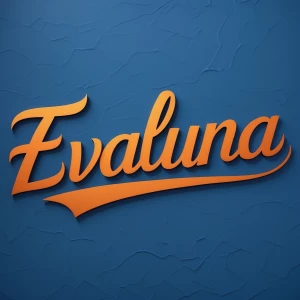 A blue wallpaper with the name EVALUNA stylishly written in it