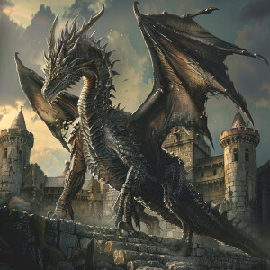Дракон рядом с замком