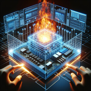 Computer system operation. Fire wall protection, visual, burning...