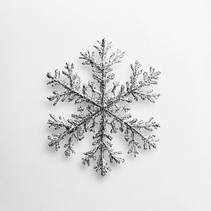 Create an image of a snowflake that sparkles as if covered in gl...