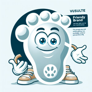 a footprint with eyes that has arms stretched out as if it were...