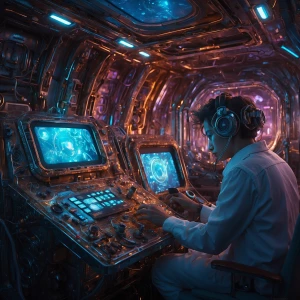 A whimsically eccentric temporal trawler in a digital anime, thi...