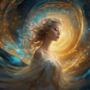 A shimmering ethereal being, the elusive radiant quantum encrypt...