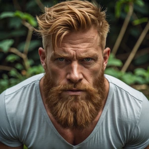 The image shows a full body of a man with a rugged, masculine ap...