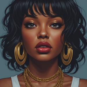 Design a rap album cover titled "Dark Matter" for artist Maria M...