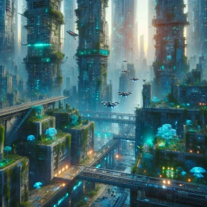 a hyper-advanced, yet decaying, megacity in the year 2342. Focus...