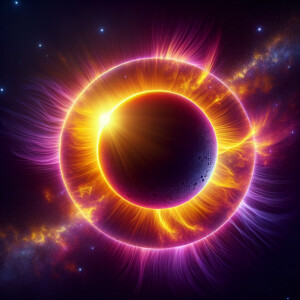 A purple solar eclipse