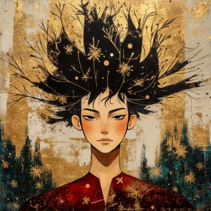 Christmas Design an abstract image celebrating Christmas, featur...