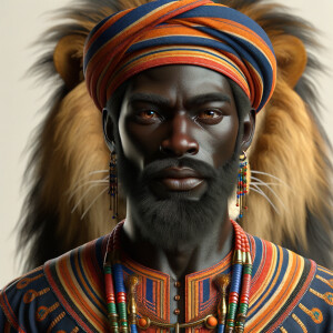 Portrait of lion tamer, 3D illustration