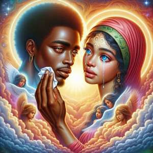 Ensure that the image distinctly represents both Jesus Christ an...