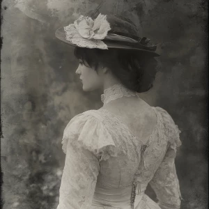 Create a monochrome image that has a vintage, slightly faded eff...