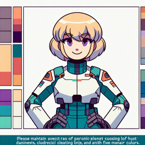 1990s anime screencap, girl a plugsuit, standing with hands on h...