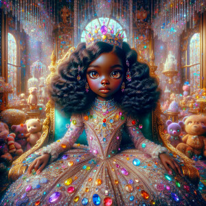 A realistic airbrushed illustration of a light-skinned African A...