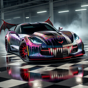 Create a hyper-realistic 8K UHD image of a Chevrolet Corvette tr...