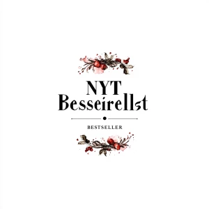 Literary-themed, minimalist typography, "NYT Bestseller" brandin...