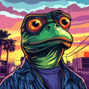 MEME PEPE in GTA art style — — in the style of a Grand Theft Au...