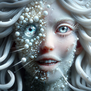 A woman beast glass scenario where everything is made out of gla...