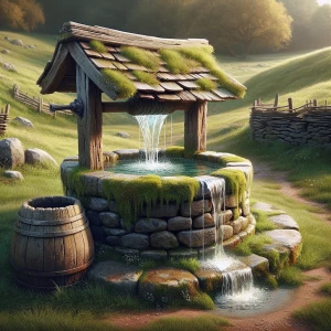 Make a well with thewater overflowing into a cistern which overf...