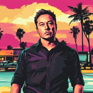 Elon Musk in GTA art style — Elon musk in a gta poster — in the...