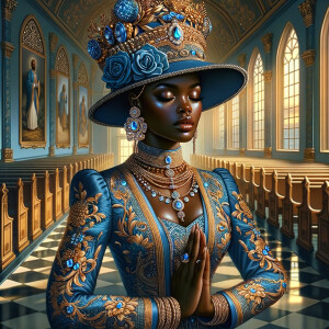 Create an illustration that embodies spirituality and a deep con...