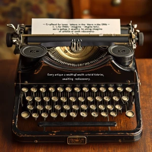 Create a high-resolution image depicting a vintage 1940s typewri...