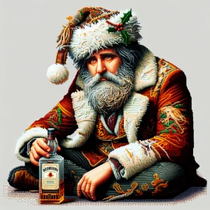 immaculately detailed and desiged vibrant santa claus with a dir...