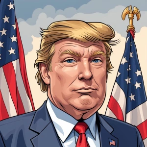 Cartoon vector image of Donald trump