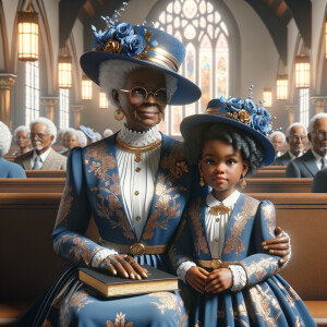 Adjust the 3-D realistic image to depict the African-American gr...
