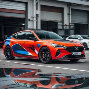 Create distinctive color schemes and decal designs for a car's e...