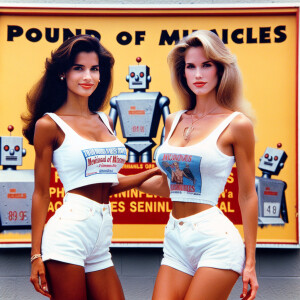 Photograph from late nineties of two stunning women: a naturally...