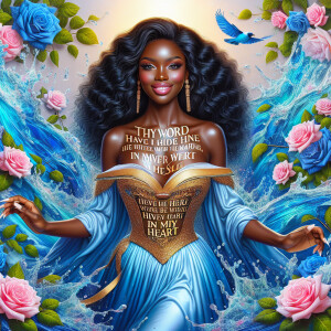 Create an image of an ultra-light-skinned African-American woman...