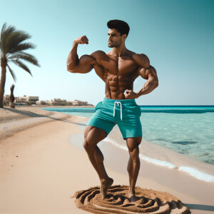 Beach bodybuilder