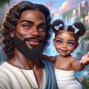 Create a 3D realistic artwork featuring the phrase 'Jesus Saves'...