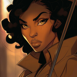 A full bodied cartoon Illustrated light copper  complexion versi...